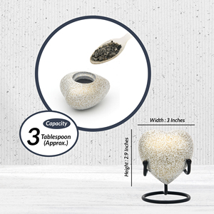 Nouvelles urnes funéraires en forme de cœur avec support métallique pour l'affichage, idéales pour les cendres humaines et d'animaux, capacité de 60 ml - Product Image 5