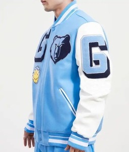 Offre Spéciale bleu clair laine broderie Patch hommes Baseball vestes broderie Letterman hommes université vestes vestes hiver - Product Image 3