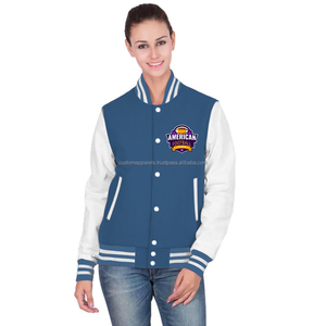 Veste universitaire en coton teint respirant et matelassé avec broderie personnalisée pour femmes à la mode haut de gamme - Product Image 1
