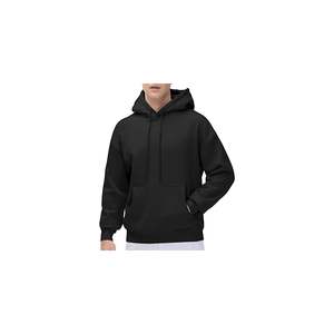 เสื้อมีฮู้ดแบบสวมหัวผ้าฟลีซเนื้อนุ่มพิเศษสำหรับผู้ชายเสื้อกันหนาวปักลวดลายสีพื้นมีกระเป๋าทรงหลวมใส่ในฤดูหนาว100% - Product Image 1