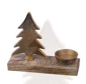 Chariot de Noël en aluminium de haute qualité et base en bois doré T-Light pour la décoration de la maison et de l'hôtel. - Product Image 2