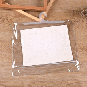 Custom Clear PVC Hanging Bag For Underwear <b>Socks</b> Swimwear Pouch with Integrated Plastic Hanger and Bottom Zipper - Product Image 1