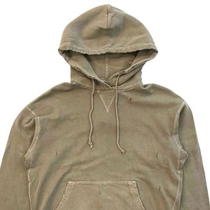 OEM Personnalisé Hommes Zip-Up Vintage Boxy Coupe Courte Coudre Sweats à Capuche Surdimensionnés 100% Coton Détresse Épaule Lavée Blanc Été - Product Image 2