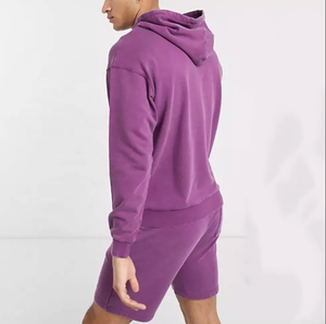 Conjunto Deportivo de 2 Piezas para Hombre, Talla Grande, Informal, de Algodón, Forro Polar, Sudadera con Capucha y Pantalones Cortos, Transpirable, Diseño Estampado, Otoño, Servicio OEM - Product Image 3