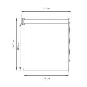 Well Home Plain Translucent <b>Roller</b> <b>Blind</b> - Light <b>Blue</b>, 130 x 180cm (width x length)/Fabric size 127 x 175cm - Product Image 3