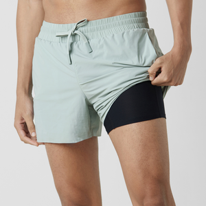 2025 Premium <b>Men's</b> <b>2</b>-<b>in</b>-<b>1</b> Casual Solid Running <b>Shorts</b> Custom Workout Gym Sports <b>Shorts</b> Lining Pocket for Fitness Training - Product Image 2