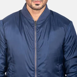 Blouson aviateur moderne à fermeture éclair, design décontracté, blouson aviateur pour homme, texture lisse, vêtement de saison, style quotidien, blouson aviateur - Product Image 5