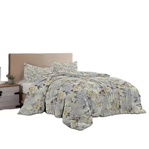 Conjunto de capa de edredom king size queen size, folha de cama lisa tingida para casa, travesseiro de duas pessoas, lençol, capas de cama para meninas e crianças