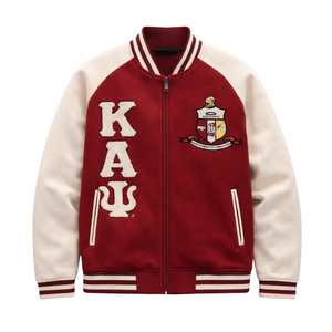 Kappa Alpha Psi Krimson Varsity Fleece <b>Jacket</b> Greek Letter Classic Fraternity Everyday Outerwear - Product Image 3