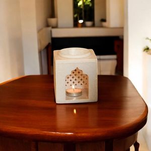Support de bougie chauffe-plat en marbre de luxe - pour cadeaux d'entreprise de Pâques, fait à la main et résistant à la chaleur, pièce décorative élégante - Product Image 4