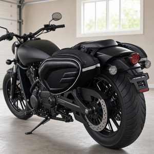 <b>Motorcycle</b> Saddlebags <b>Waterproof</b> Carbon Pattern Side Panniers With Rain <b>Cover</b> For Motorbike - Product Image 2