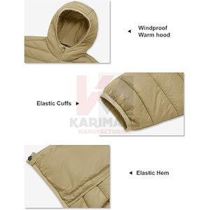 Wholesale Mens Insulated Puffer Jacket Quilted Lightweight Winter <b>Coat</b> Water Resistant Fabric Hood Custom Colors Logo - Product Image 6