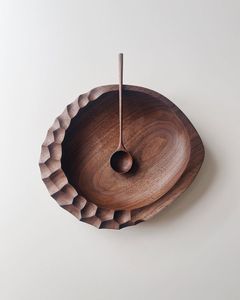 Tazón de Madera Maciza Hecho a Mano, Tazón Decorativo para Servir, Tazón de Madera Natural para Ensaladas y Frutas, Decoración Ecológica para el Hogar y la Cocina - Product Image 2