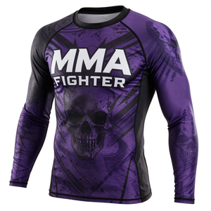 เสื้อรัดกล้ามเนื้อ MMA BJJ พิมพ์ลายตามสั่ง ขายดี ออกแบบโลโก้ของคุณเอง ผ้าสแปนเด็กซ์ โพลีเอสเตอร์ แห้งเร็ว แขนยาวเต็มตัว - Product Image 2