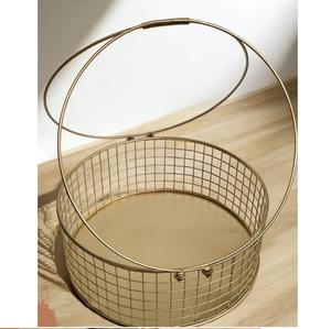 Panier de rangement pour fruits et légumes de style moderne, décoration de table, style contemporain, finition dorée - Product Image 2