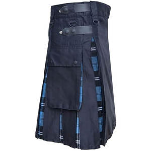 Kilts écossais pour hommes, kilt hybride pour hommes, couleur bleu Ramsay, laine acrylique - Product Image 3