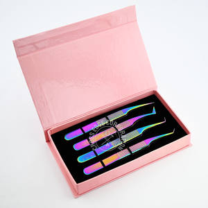 Pinzas para Pestañas con Punta de Fibra al por Mayor, Logotipo Personalizado, Agarre Nano, 90 Grados, Antideslizantes, Herramienta Recta de Aislamiento para Trabajo con Pestañas - Product Image 1