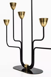 Metal Wire Menorah Candleholder <b>Black</b> Powder Coated <b>Candlestick</b> <b>Holder</b> Christmas & Wedding Decorative <b>Holder</b> by decor impex - Product Image 3