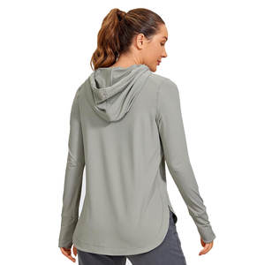 Haut de sport à manches longues pour femme, à capuche, avec passe-pouce, idéal pour la gym et l'entraînement - Product Image 2