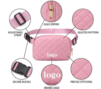 Riñoneras Personalizadas para Mujer, Bolsos Cruzados Acolchados, Riñonera Deportiva de Lona, Elegante Set de Riñoneras