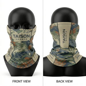 Women Fishing Neck Gaiter 180 GSM Polyester Spandex Breathable Microfiber Teal Orange Panel Design Sublimation Custom Logo - Product Image 4