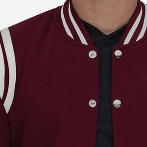 Chaqueta Varsity de Cuello Alto para Hombre, de Alta Calidad, Personalizable, Mangas de Algodón, Tela de Lona para Invierno, Color Sólido, 100% Lana - Product Image 6