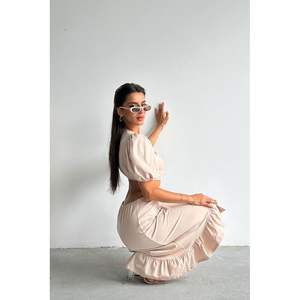 Vestido Casual Largo con Cuello en V de la Marca Topshow Stone, Venta al por Mayor - Product Image 3