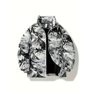 Custom Men's Winter <b>Jacket</b> <b>Waterproof</b> Stand Collar Outdoor Casual Thickened Warm <b>Padded</b> Bubble Puffer New Style - Product Image 1