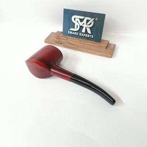 Pipa de Tabaco de Madera Reutilizable Hecha a Mano de Lujo, Cuenco con Acabado Rojo Intenso, Tallo Negro Cómodo, Ecológica para Fumadores de Pipa Clásicos - Product Image 2