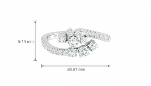 Anillo Romántico con Racimo de Diamantes Florales para Mujer, Ideal para Regalos con Temática de Amor, Momentos de Boda y Uso Diario Elegante - Product Image 2