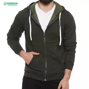 Sweat à capuche zippé personnalisé en coton molletonné unisexe, séchage rapide, respirant, hiver, coupe vintage, effet délavé - Product Image 3