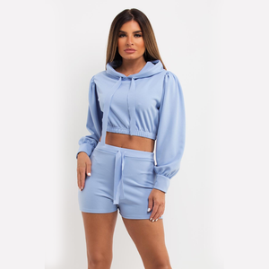Custom Oversized Women <b>Crop</b> <b>Top</b> Hoodie Long Sleeve Drop Shoulder Casual Streetwear Sweatshirt Ladies Apparel Wear <b>Top</b> - Product Image 1