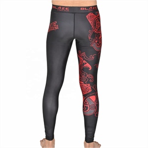 Collants athlétiques de gymnastique de couleur unie pour hommes, pantalons de compression de sport imprimés unis pour hommes, pantalons droits à rayures incurvées - Product Image 4