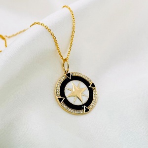 14K จี้เพชรสำหรับปลูกในห้องปฏิบัติการเข็มทิศทองคำสร้อยคอเพชรสำหรับงานแต่งงานสร้อยคอสำหรับผู้หญิงสำหรับเครื่องประดับครบรอบ - Product Image 4