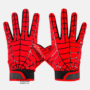 Custom Designed <b>Youth</b> American <b>Football</b> Receiver <b>Gloves</b> Breathable Leather Fabric Multi-Functional Sports Gear - Product Image 2