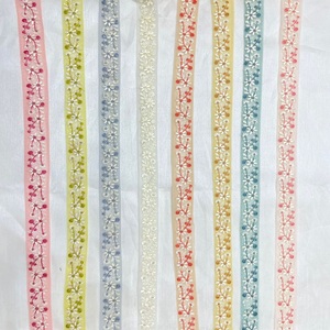 Cordones Bordados florales hechos a medida en tamaño 1 pulgada en adelante en encaje con bordado floral - Product Image 1