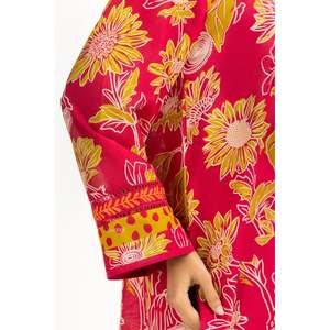 ชุดลำลองฤดูร้อนพิมพ์ลายผ้าลอนสีแดงสำหรับผู้หญิง - Product Image 1