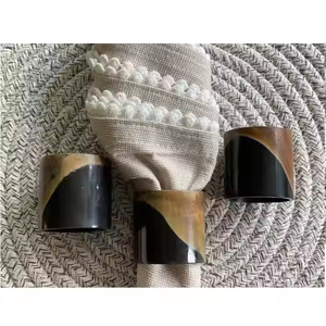 Buffalo Horn Napkin Ring Natural Color <b>Table</b> <b>Cloth</b> and Tissue Holder for Parties and Restaurant Decorative Use - Product Image 1