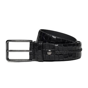 Ceinture en cuir moderne à effet croco, cuir souple, confort premium et look élégant, ceinture en cuir à effet croco - Product Image 1