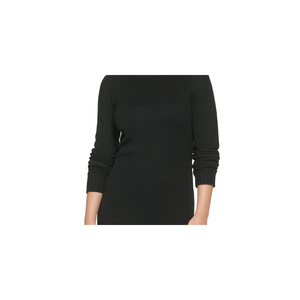 Abito casual da donna Calvin Klein Jeans a maniche lunghe a costine con scollo rotondo, vita naturale e spacco laterale - Product Image 2