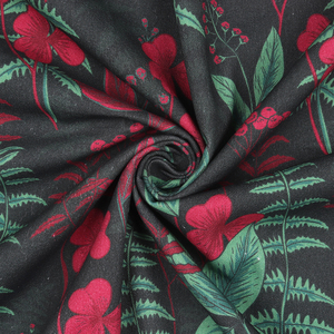 Productos textiles para el hogar de Mantel negro con diseño de estampado de hojas de color rojo 150X220 cm 210gsm 100% algodón hecho en La India - Product Image 4
