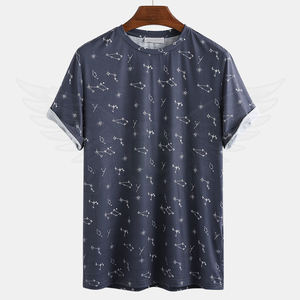 T-shirt de sublimation à séchage rapide grande taille 2023 pour hommes T-shirt à manches courtes en coton uni durable pour adultes - Product Image 1