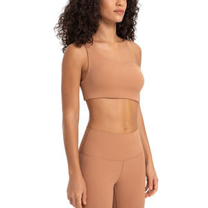 Reggiseno sportivo antiurto da donna elegante e taglie forti da donna a coste monospalla Top <span class=keywords><strong>Sexy</strong></span> con ritagli per correre atletici - Product Image 3