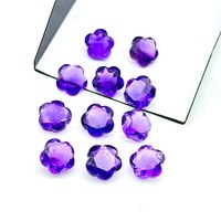 Pierre précieuse en améthyste naturelle en forme de fleur, facettes, 10 mm, perles en améthyste sculptées pour la fabrication de bijoux