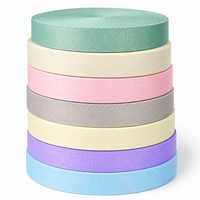 Sangle en polyester sergé tissé de 10-38 mm, couleur personnalisée, durable, pour poignée de sac, bandoulière, accessoires vestimentaires