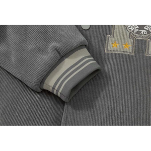 Patchs brodés pour hommes Color Block Veste universitaire en laine classique pour hommes avec manches en cuir véritable Varsity Jacket - Product Image 4