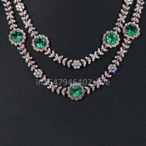 Embellissez votre décolleté avec cet élégant collier et boucle d'oreille en or rose 14 ct ornés de diamants scintillants cultivés en laboratoire - Product Image 4