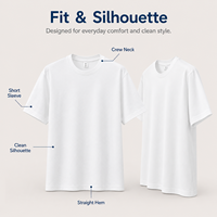 T-shirt de haute qualité avec logo brodé personnalisé pour unisexe, 180 grammes, col rond, motif lettres, t-shirt décontracté coupe ajustée