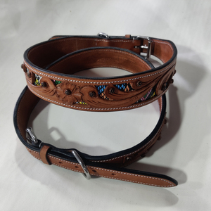 ปลอกคอสัตว์เลี้ยงหนังแบบปรับแต่งได้ปลอกคอสุนัขตัวใหญ่หัวเข็มขัดโลหะสะท้อนแสง - Product Image 3