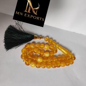 Collier chapelet en résine effet craquelé, fait main, Tasbih arabe, perles de prière musulmanes, décoration d'intérieur ange hibou - Product Image 5